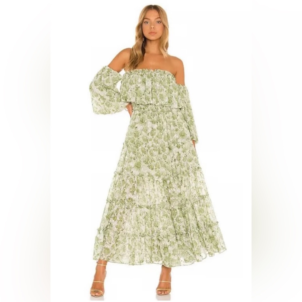 Misa Los Angeles off-the-shoulder midi dress. Size medium. - Picture 2 of 8